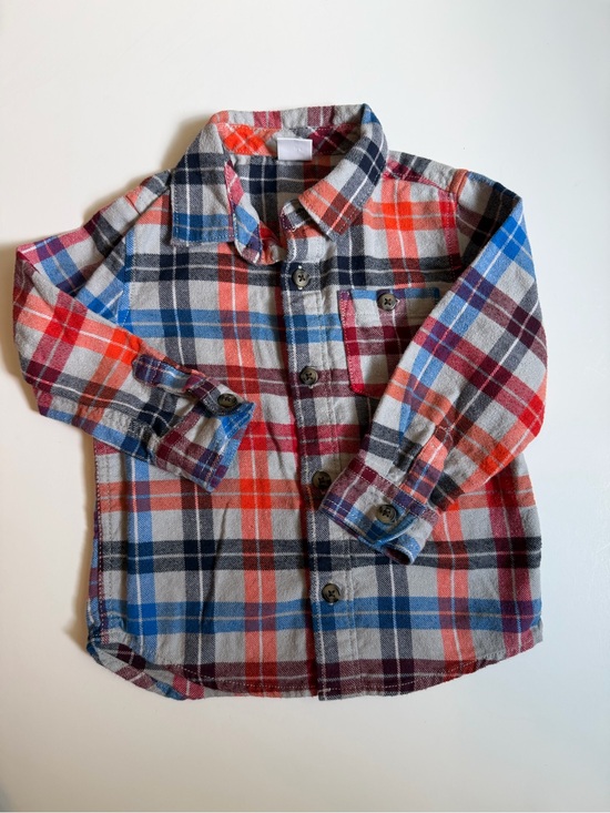 Gymboree Other - Gymboree Red, Blue, Gray Plaid Button-Down Shirt 2T